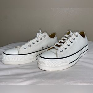 CONVERSE All Stars Off White Cream 9.5 Women’s Platform Low Tops